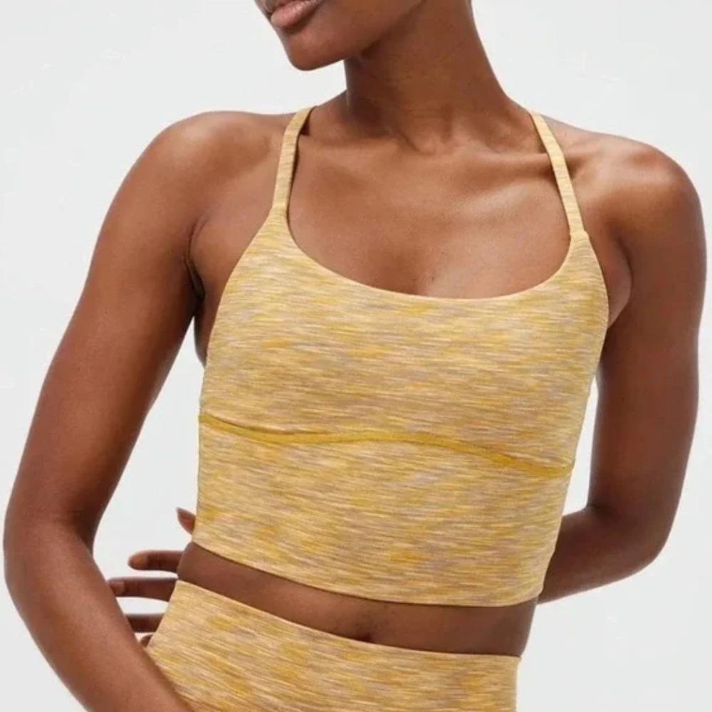 Outdoor Voices | Flow Freedom Athletic Crop Tank Top in Yellow Sunset Size Small